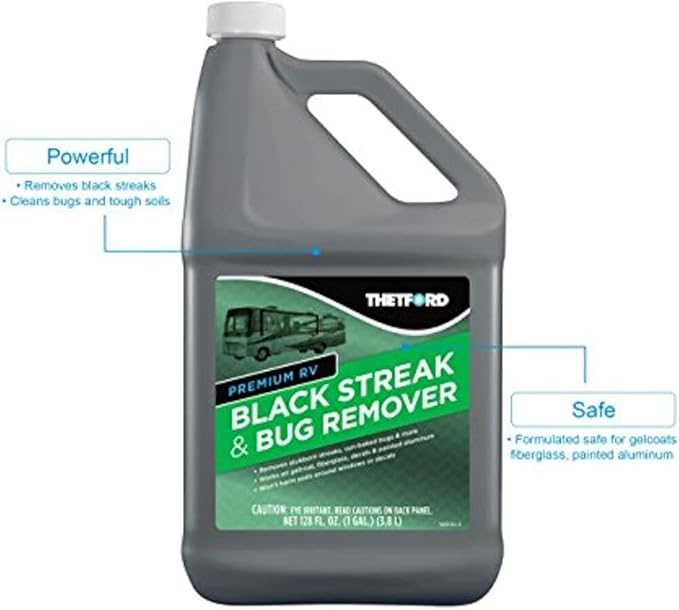 Premium RV Black Streak and Bug Remover - Black Streak Cleaner for RVs/Boats/Cars/Trucks/Vans/Motorcycles - 1 Gallon - Thetford 32511