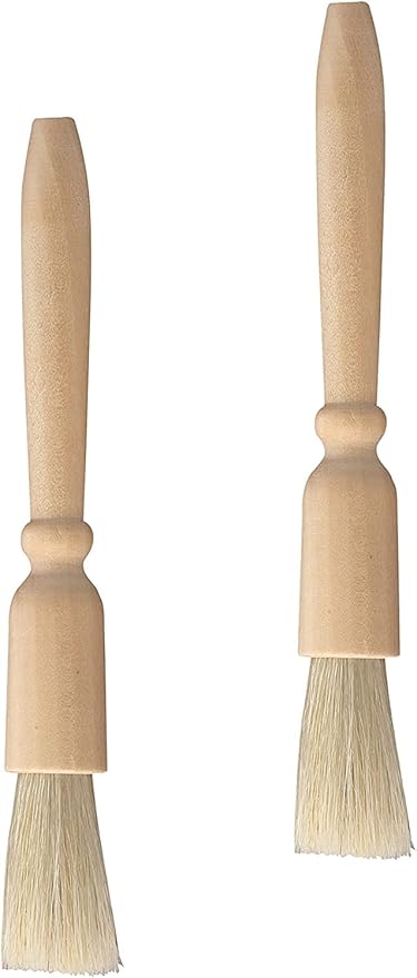 Fino Coffee Grinder Cleaner and Pastry Brushes, Natural Wood Handle with Boar Bristles, Set of 2