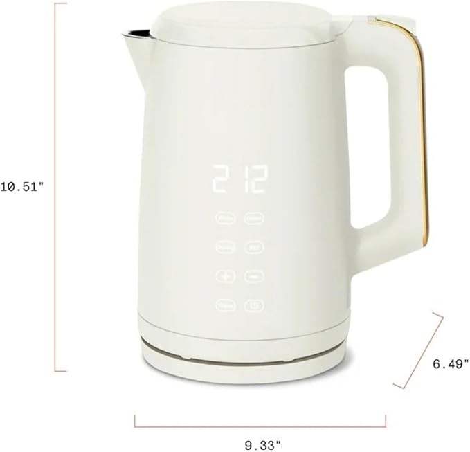 Electric Gooseneck Kettle 1 Liter 1200W, Stainless Steel, Pour Over Coffee Tea, Auto Shut-Off, 360° Cordless Power Base (White 1.7L)