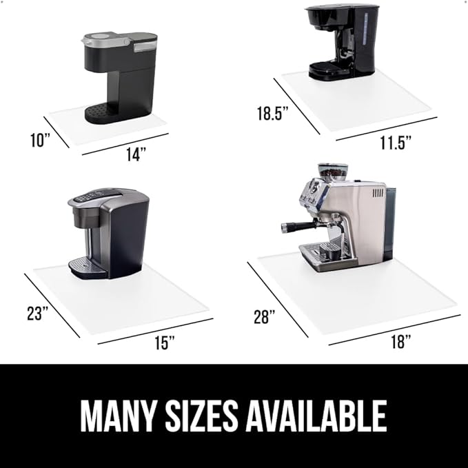 GORILLA GRIP Silicone Coffee Mat, Espresso Machine Bar Accessories, Keep Kitchen Counters Clean, Stays in Place, Waterproof and Heat Resistant Dish Drying Mats, Home Decor Essentials, 11.5x18.11 White