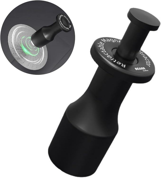 Magnetic Suction Coffee Puck Screen Removal Tool Aluminum Alloy Espresso Machine Accessory Compatible with Magnetic Stainless Steel Puck Screen Black