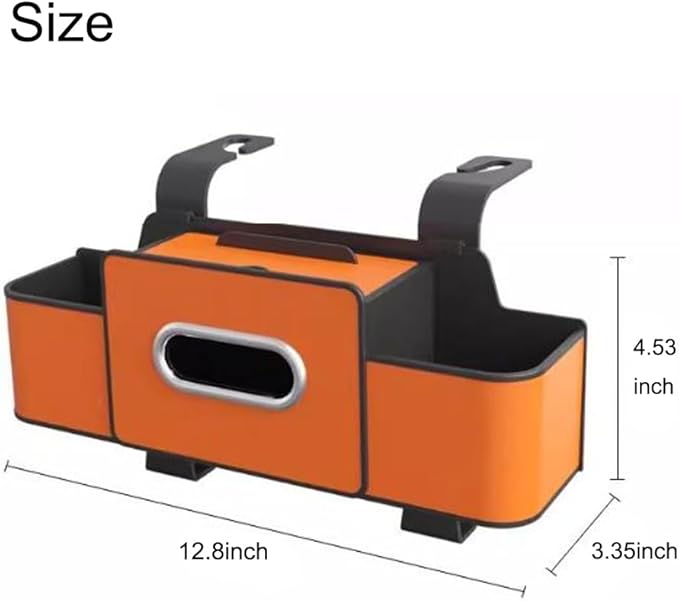 Multifunctional Car Organizers and Storage Back Seat, 3-in-1 Car Backseat Organizer, Car Seat Organizer Backseat, with Tissue, Phone, Cup, Handbag Holder (Orange)