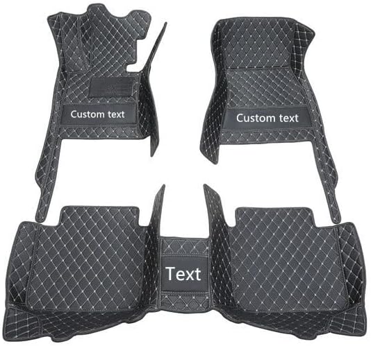 Custom Floor Mats for Cars fit 95% Sedan SUV Sports Car Full Coverage All Weather Men Women Pads Protection Non-Slip Leather Floor Liners (Black Horizontal Stripes)