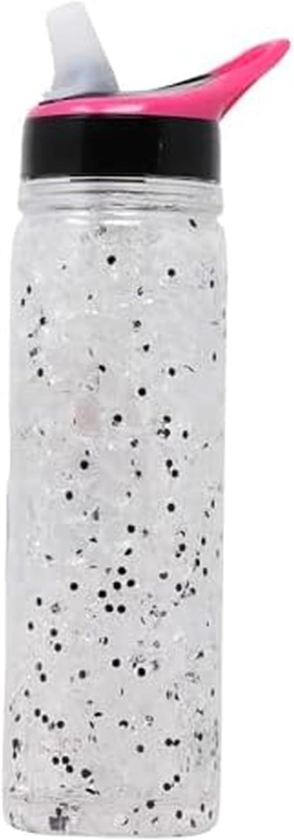 Copco 18 oz Double Wall Tritan Freezable Water Bottle with Crackle Gel - BPA-Free, Leak-Proof Flip-Top Lid, Easy Carry Loop - Keeps Drinks Cold Longer for Travel, Sports, Outdoor Use (White Glitter)