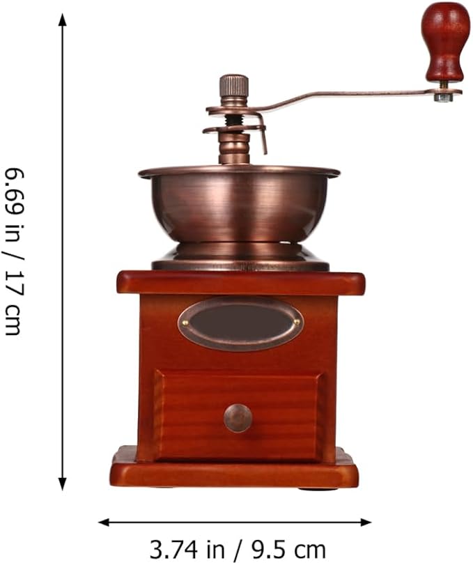 Cabilock Manual Coffee Bean Grinder 6.69 Inch Portable Hand Grinder with Burr Grinding Cone and Iron Handle Compact Coffee Grinding Machine for Home and Travel