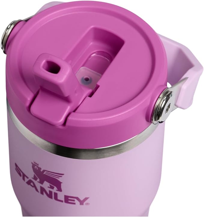 STANLEY IceFlow 2.0 Flip Straw Tumbler with Handle 14 oz | Twist On Lid and Flip Up Straw | Leakproof Water Bottle | Insulated Stainless Steel | BPA-Free | Soft Orchid