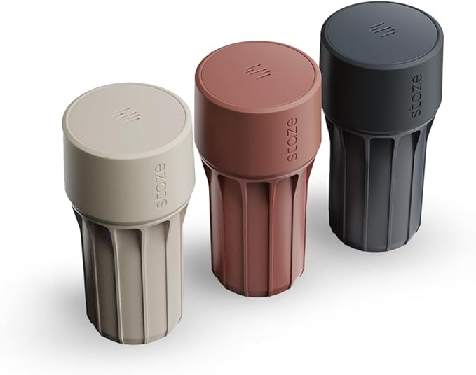 Staze Air Tight Smell Proof Container (148ml) – Vacuum Seal Stash Jar - Waterproof Food Storage Canister, Portable Small Smell Proof Jar for Coffee, Herb, Spice & Gummies - (Desert Trio)