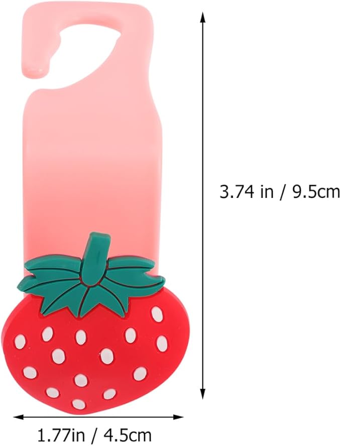 Milisten Strawberry Car Hooks for Seat Headrest 6-Pack Car Backseat Organizer Hooks for Bags and Accessories Easy Installation 3.74X2.95X1.77 Inch