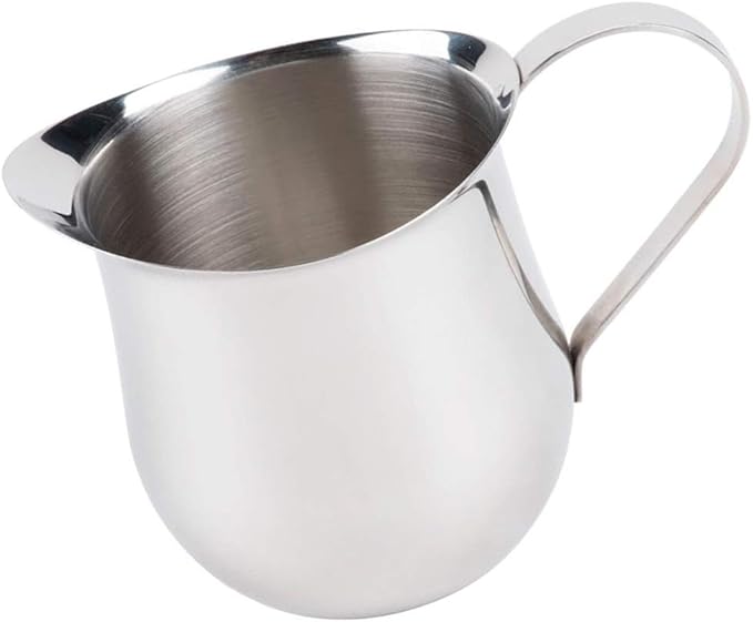Betolla (2 Pack) 8 oz Stainless Steel Bell Creamer – Bell-Shaped Mini Pitchers for Serving Cream, Milk, Syrups & More
