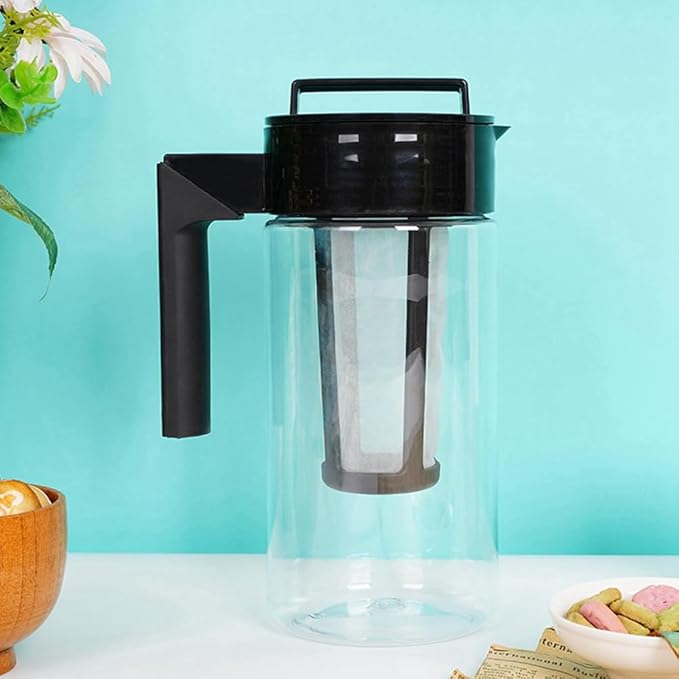 1 Piece 900Ml Cold Brew Iced Coffee Maker Airtight Seal Handle Coffee Kettle Coffee Pot As Shown Plastic Non-Slip Handle Coffee Kettle