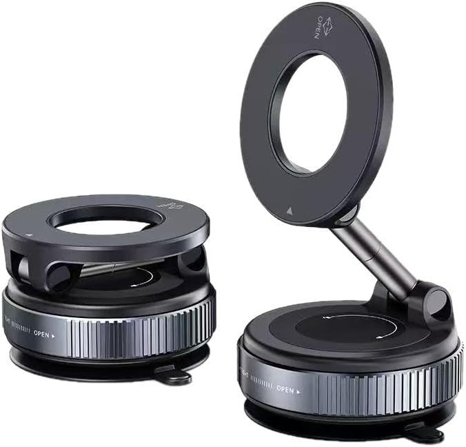 Upgraded Vacuum Magnetic Car Phone Holder 360° Reinforced 96LBS Ultra Suction Cup Phone Mount for MagSafe Cell Phone Holders for Your Car/Mirror Mount for iPhone & Android