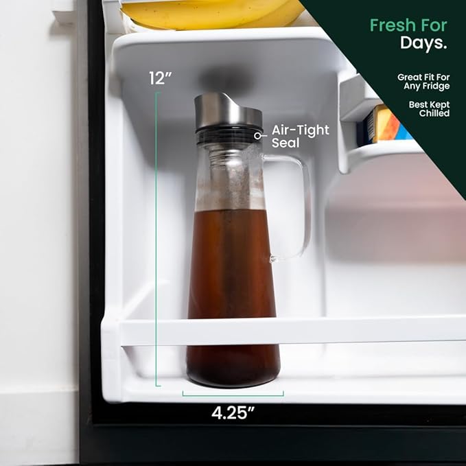 ANGORA BRANDS Cold Brew Coffee Maker & Iced Coffee Brewer – Sleek, Durable Home Cold Brew Kit for Rich, Smooth Iced Coffee by Vondra