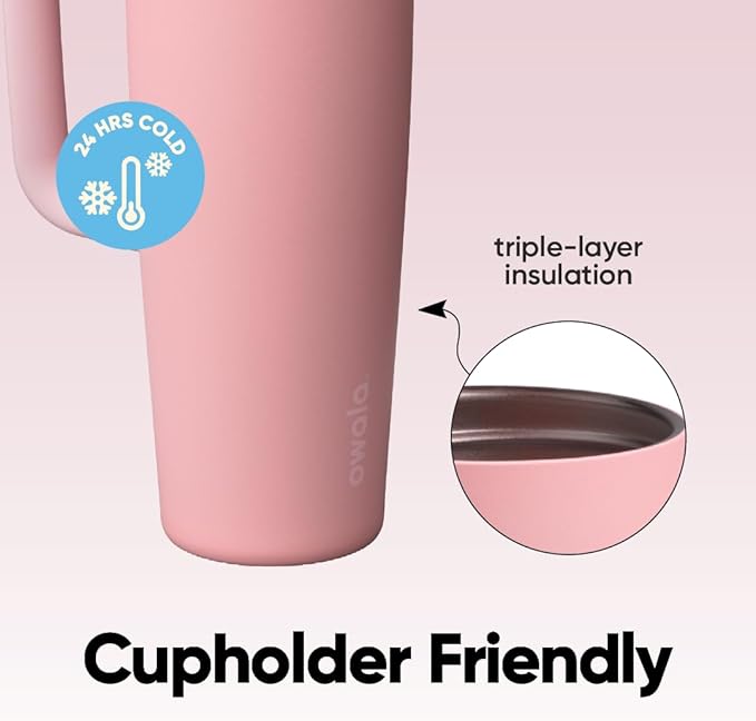 Owala FreeSip Tumbler - Stainless Steel - 30-oz. - Pink (Rose Quartz)