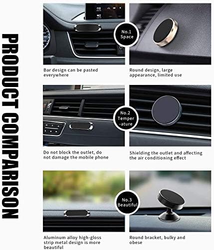 Flat Magnetic Phone Mount 4 Pack. Silver Cell Phone Holder for Car Dashboard, Wall, Truck. Universal Stick on iPad Wall Magnet Mount Kit for Tablets, Smartphones. Compatible with iPad, Tab, Note