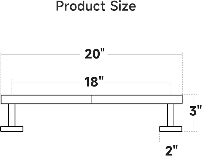 USHOWER Brushed Gold Towel Bar, 18-Inch Towel Racks for Bathroom Wall-Mounted, Thicken SUS304 Stainless Steel Towel Rod (Total Length 20-Inch)