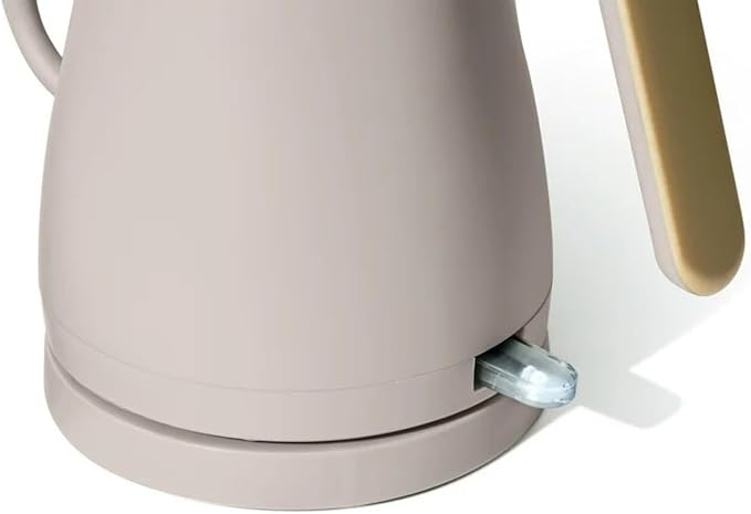 Electric Gooseneck Kettle 1 Liter 1200W, Stainless Steel, Pour Over Coffee Tea, Auto Shut-Off, 360° Cordless Power Base (Porcini Taupe)