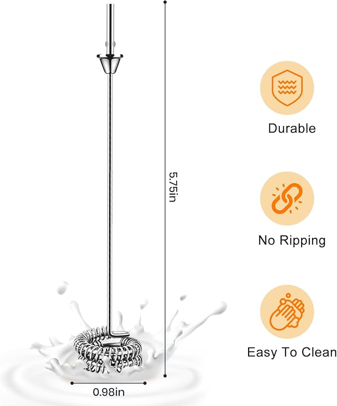 YUSWKO Handheld Rechargeable Milk Frother Spring Whisk Rods (2 Pcs) Frothing Accessory