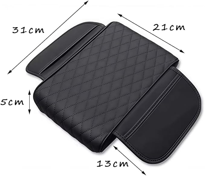 Car Armrest Cushion for GMC Sierra 1500 1999–2025 2026 GMT T1XX,Multifunctional Car Armrest Heightening Pad,Car Center Console Cover,Waterproof Nappa Leather Arm Rest Protector,Black