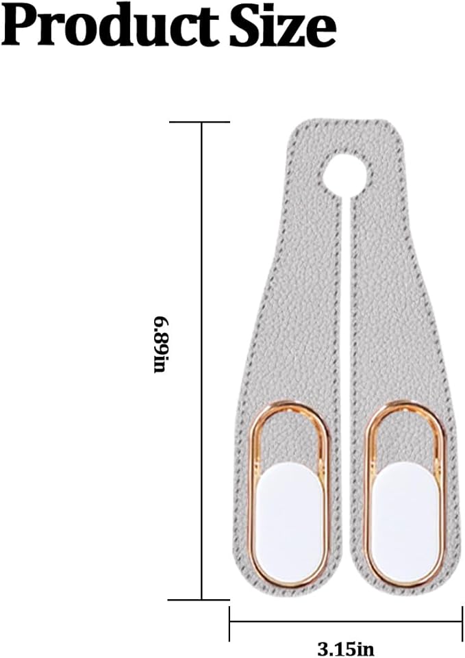 2PCS Car Seat Headrest Hook, Leather Dual Hook Vehicle Seat Back Storage Organizer for Purse Handbag Umbrella, Auto Backseat Groceries Hanger Holder, Universal for Truck SUV Sedan (Beige)