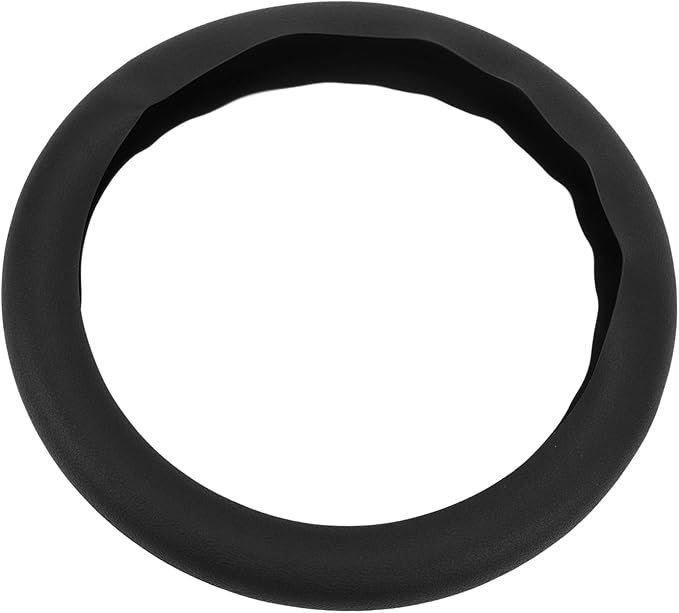 Silicone Steering Wheel Cover, Antislip Design, Sweatproof Protector for Cars, Fits Most Standard Sizes (Black)