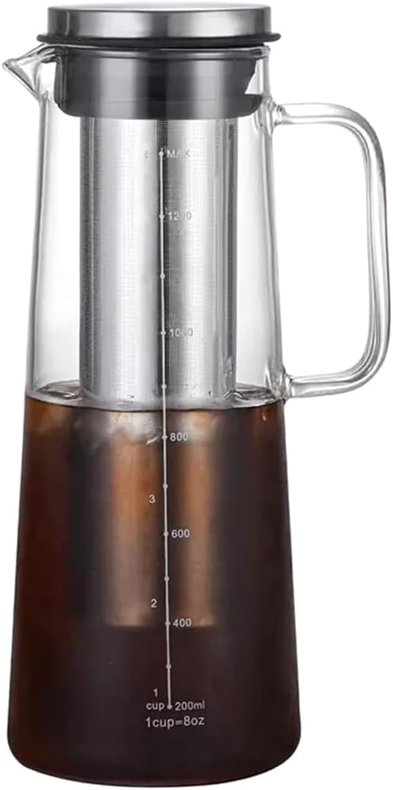 Aboiled 1.0L Cold Brew Coffee Maker - Airtight Glass Carafe with Removable Stainless Steel Tea Infuser