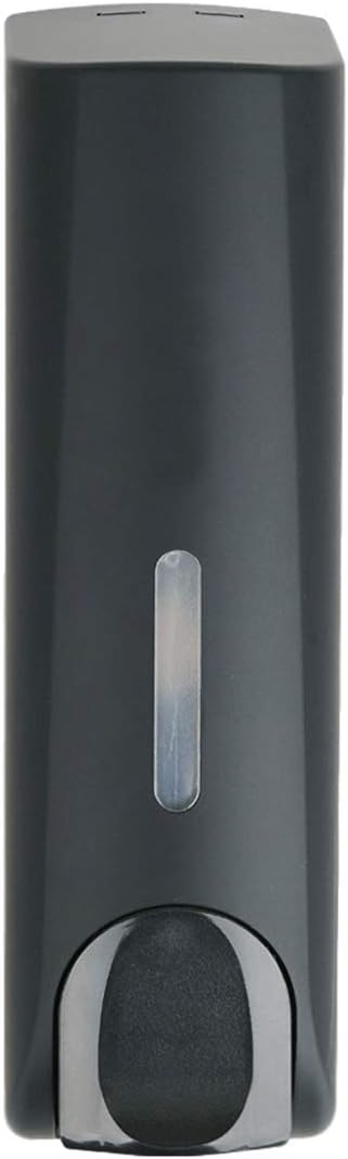 Shampoo and Conditioner Dispenser, No Drill Wall Mounted Shower Dispenser, Black, Single Chamber, 350ml
