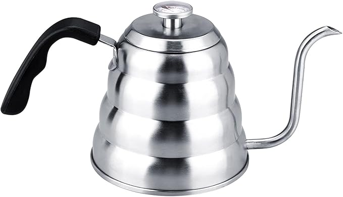 TOPINCN 304 Stainless Steel Pour Over Coffee Gooseneck Kettle Teapot with Thermometer, 1.2L Capacity, Beehive Shaped Design, for Gas, Electric and Induction Stoves (1.2L)