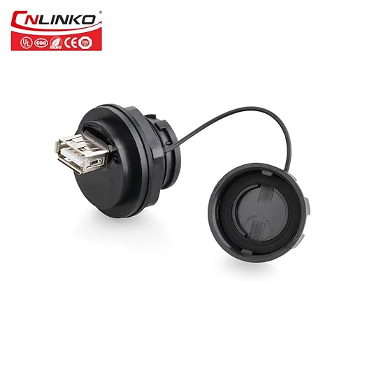 CNLINKO YU Series USB2.0 Panel Mount Socket IP67 Waterproof USB Socket Female Panel Mount Socket