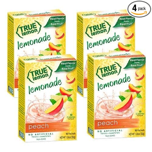 True Lemon Peach Lemonade, 10 count - 4 pack