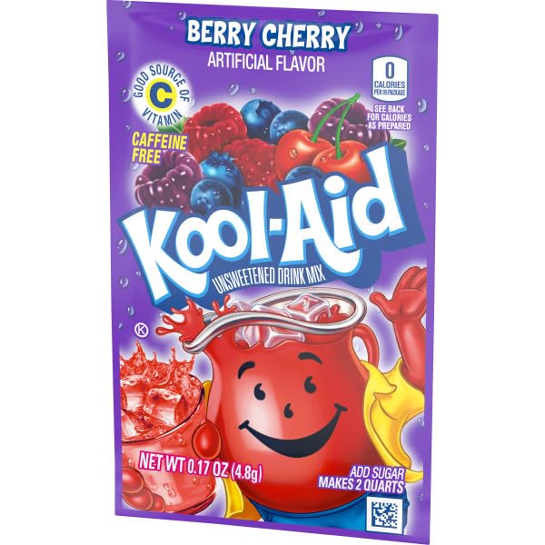 Kool-Aid Twists Blastin' Berry Cherry Unsweetened Soft Drink Mix, 0.17-Ounce Packets (Pack of 96)