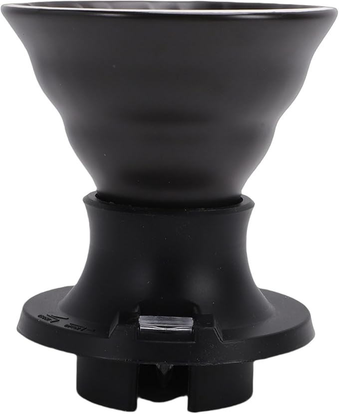 Premium Ceramic Pour Over Coffee Dripper - Heat Immersion Cone Brewer with Filter Holder for Home, Office & Travel Use, Ideal Coffee Maker for Daily Brewing (Black)