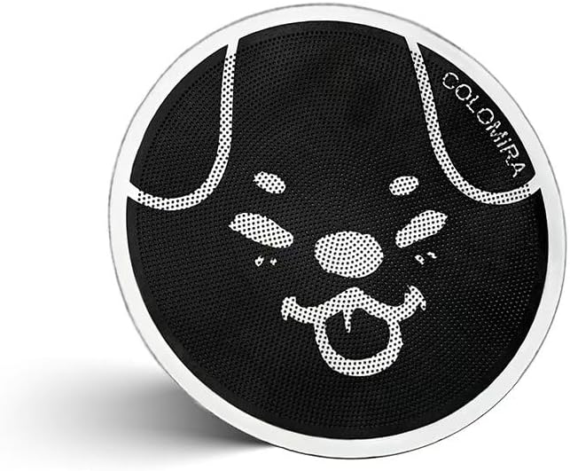 53mm Espresso Puck Screen, 0.2mm Ultra Thin Espresso Puck, Metal Reusable Coffee Filter for 54mm Espresso Portafilter Basket with Titanium PVD Coating - 316 Stainless Steel(Doggie)