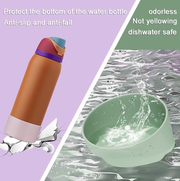 Silicone Boot for Owala Water Bottle 24/32/40 oz, Anti-Slip Protective Sleeve for FreeSip/Twist/Flip Water Bottles, BPA Free, Bottom Bumper Cover Protects Water Bottles from Scratches