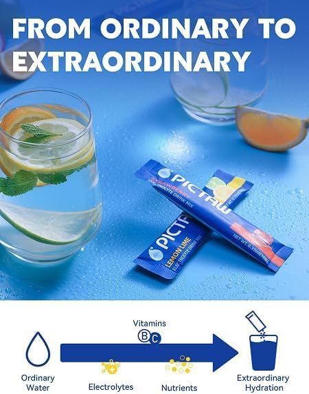 Electrolytes Powder Packets - Hydration Packets, Liquid Daily IV Hydrate Packet for Dehydration Relief and Rehydration Portable, Electrolyte Drink Mix Vegan/Non-GMO (Lemon Lime 30 Pack)