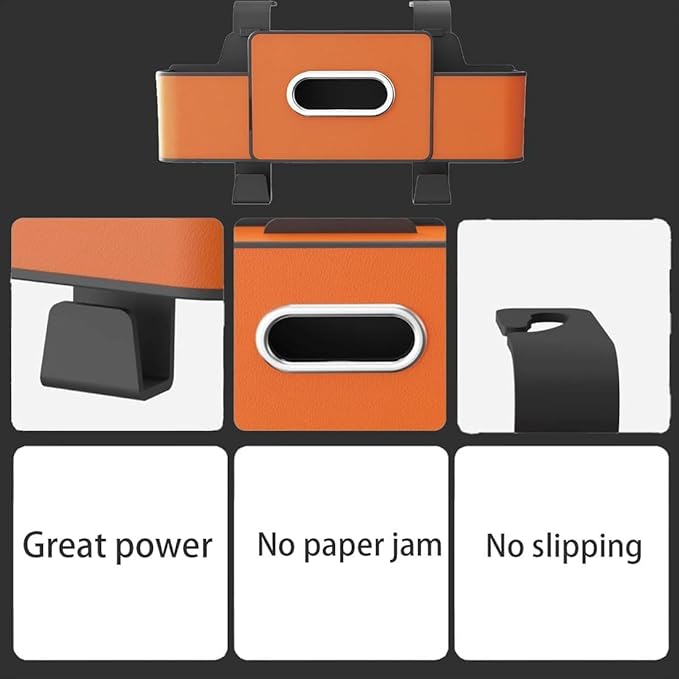 Multifunctional Car Organizer and Storage Box, 3-in-1 Car Backseat Organizer with 2 Cup Holders & Hooks, Back Seat Car Organizer for Most Vehicles, for Hold Phones/Snacks/Drinks/Handbags (Orange)