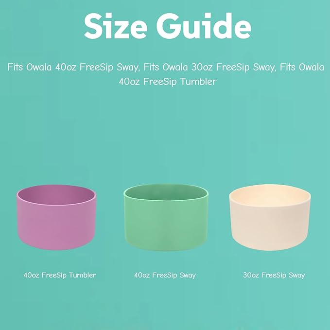 Silicone Boots Compatible with Owala 30oz & 40oz FreeSip Sway Bottles – Non-Slip, Scratch-Resistant Protective Sleeve