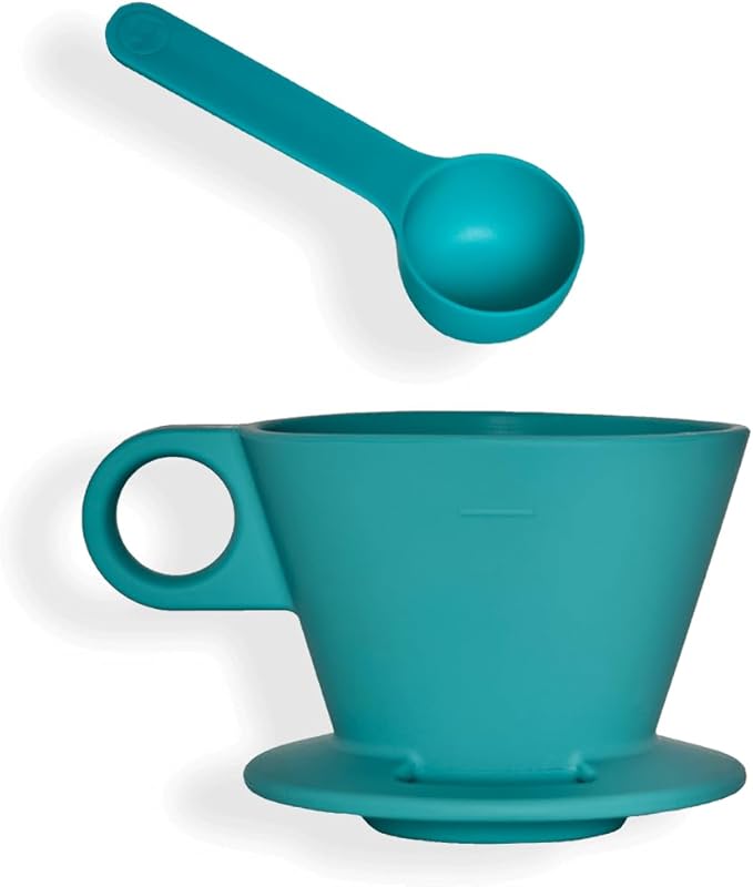 Verve Dwell Dripper Pour Over Coffee Maker Set, Non-Electric Coffee Dripper, Manual Brew Maker (Blue)