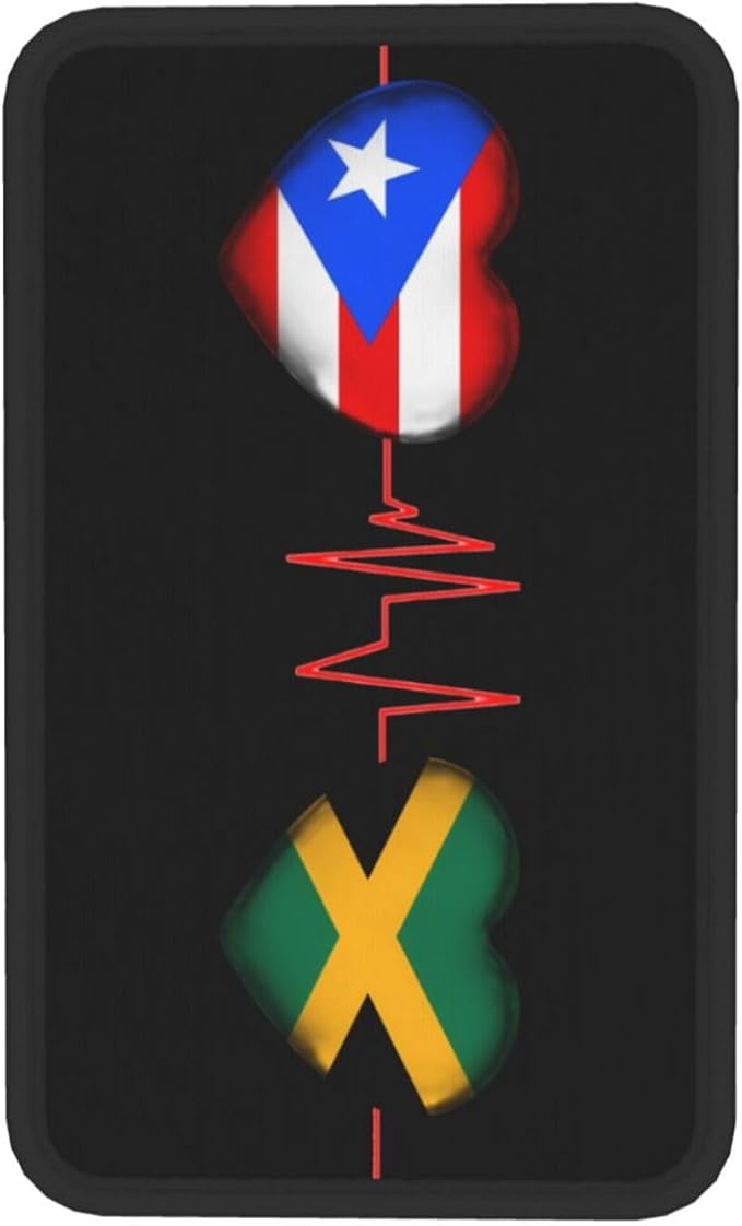 Auto Center Console Pad Puerto Rico Porto Rico Puerto Rican and Jamaica Flag Be of one Mind Car Armrest Cover Armrest Seat Handrail Box Cover Cushion Universal Decoration Protector Accessories
