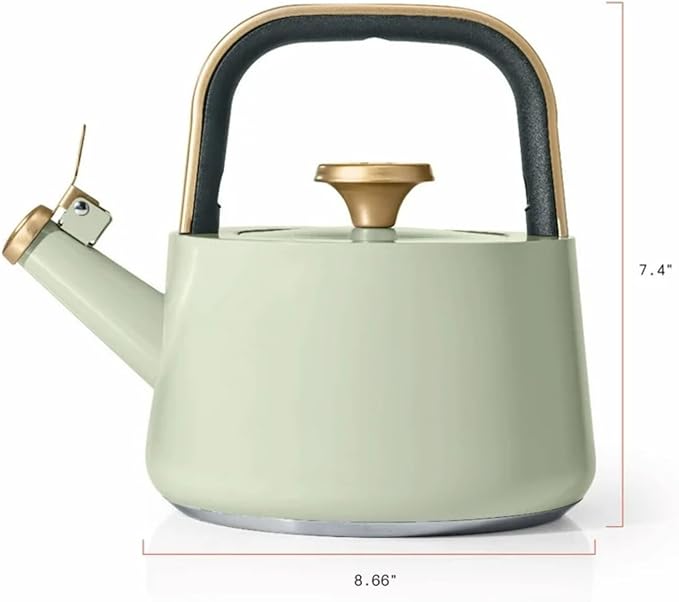 Electric Gooseneck Kettle 1 Liter 1200W, Stainless Steel, Pour Over Coffee Tea, Auto Shut-Off, 360° Cordless Power Base (Sage Green 1.8L)