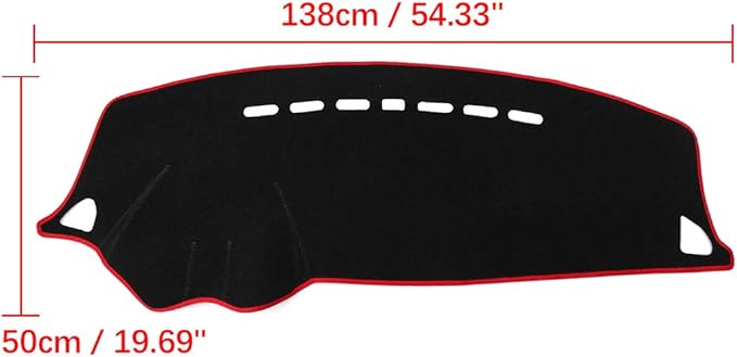 X AUTOHAUX Car Dashboard Cover Nonslip Black Red Dash Cover Mat for Mitsubishi Lancer EX 2008-2017