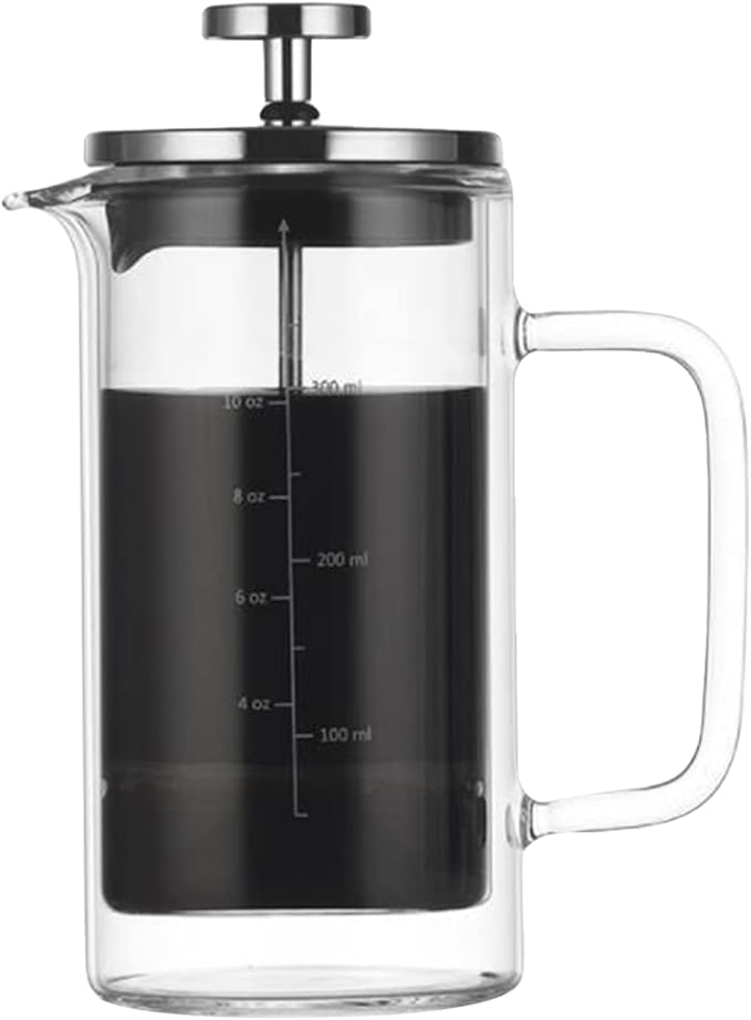Double Walled French Coffee Maker Heat Resistant Borosilicate Glass Coffee Pot