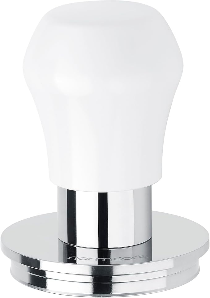 Normcore 49.7mm Coffee Tamper V4.1 Mini, Spring-loaded Tamper For La Pavoni Pre-Millennium, ROK Espresso Maker, 304 Stainless Steel Flat Base, White