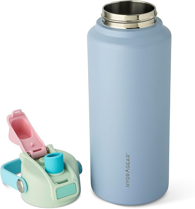 Hydragear RIO Stainless Steel Water Bottle – 32 oz (946 ml) – Double-Wall Vacuum Insulated with Push-Open Lid – BPA-Free - Crocus