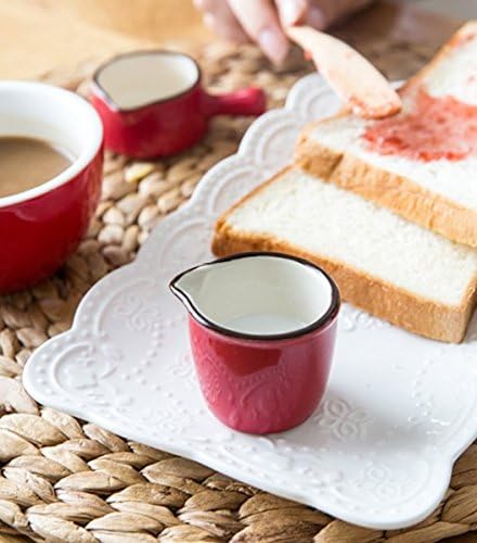 CHOOLD Colorful Mini Ceramic Creamer and Serving Pitcher - Coffee Milk Jug for Kitchen - 4Pcs (Multiple Colors)