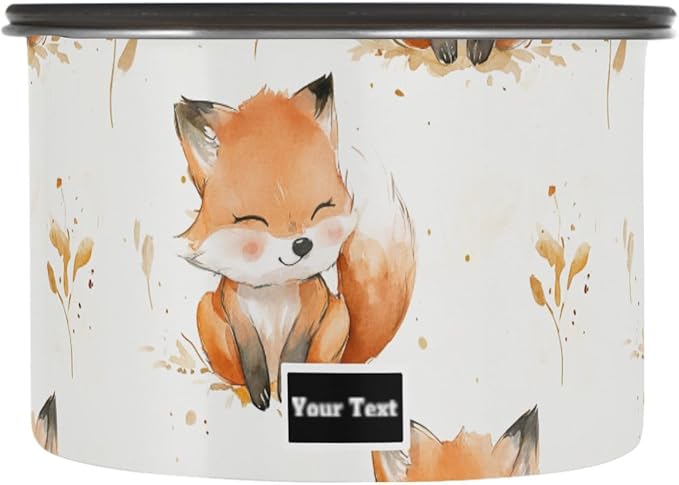 ALAZA Cute Fox Watercolor Airtight Coffee Bean Canister Customed 500ml Food Storage Containers with Lids For Gournd, Tea, Sugar, Flour, Rice, Cereal, Candy Cookie Jar