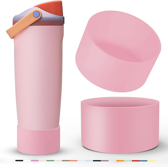 2 Pcs Silicone Boot for Owala 40oz & 30oz FreeSip Sway Tumblers, Protective Bottom Bumper Anti-Slip Sleeve Accessories for FreeSip Sway Water Bottles, Dishwasher Safe and BPA Free