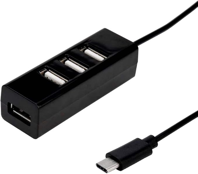 Type-C to 4-Port USB 3.0 Hub USB 3.1 Adapter Drop Shipping Adapter Car Charger Cable Converter (Color : Black) (Black)