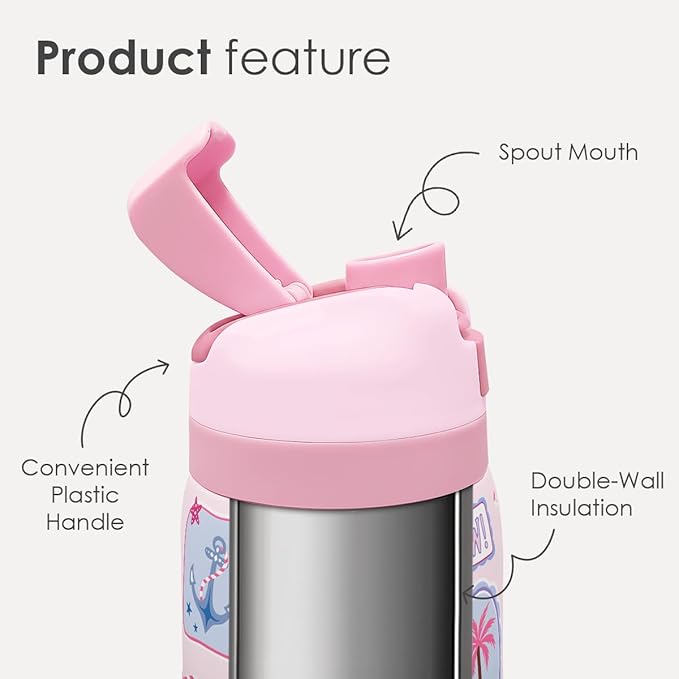 Coastal Cowgirl Stainless Steel Water Bottle, Vacuum Insulated, Push-Button Lid, 32 oz, Gifts for Women Girls Friends Teens Birthday Christmas