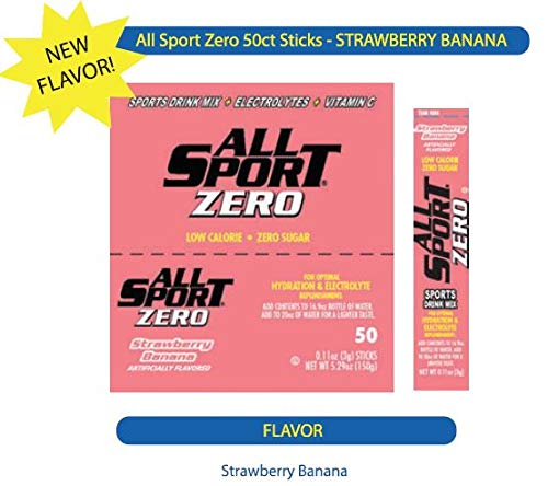 All Sport Powder Hydration Stick, Zero Calorie, Performance Electrolyte Drink Mix, Sugar Free, 2x Potassium, Strawberry Banana, 50 CT
