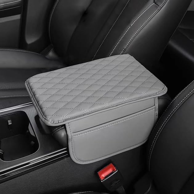 Car Armrest Cover for Nissan Sentra 1982–2025 2026 B18, Center Console Pad, Leather Armrest Box Protector, Waterproof Anti-Scratch Console Lid Cushion,Comfort Interior Accessories,C-Gray